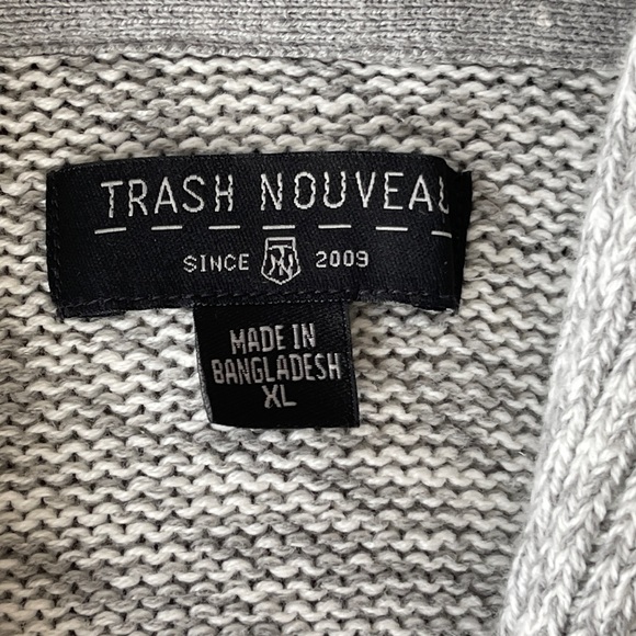 Gray Trash Nouveau Men’s XL Cardigan - Picture 4 of 6